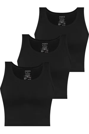 Janice Tanktop 3 x Damen crop Top Namlea Kurzes Tanktop aus Baumwolle - Verkäufer: NORMANI