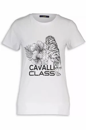 Roberto Cavalli Print-Shirt Damen T-Shirt, Woman T-Shirts, Weiß - Verkäufer: evoox