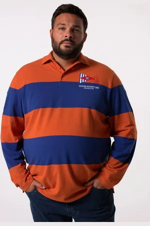 Men Plus Poloshirt Men+ Poloshirt Langarm Ringel-Piqué bis 8 XL - Verkäufer: Popken Fashion Group