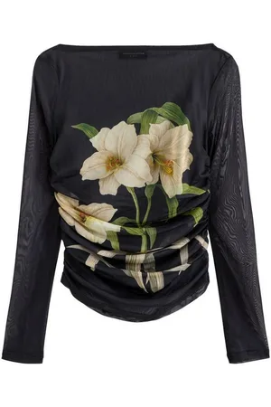 Next Langarmshirt Kew Collection Gerafftes Langarmoberteil mit Mesh (1-tlg) - Verkäufer: Germany GmbH