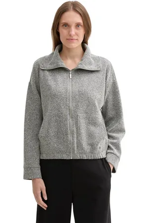 TOM TAILOR Sweatjacke mit großem Stehkragen