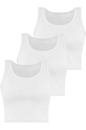 Janice Tanktop 3 x Damen crop Top Namlea Kurzes Tanktop aus Baumwolle - Verkäufer: NORMANI