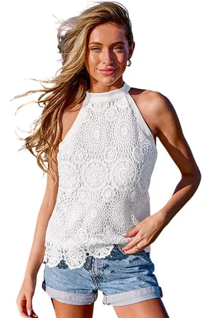 Cupshe Tanktop Ärmelloses Spitzen Top mit hohem Ausschnitt - Verkäufer:
