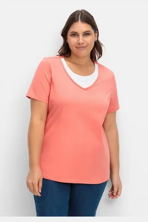 Sheego T-Shirt Große Größen in Layeroptik mit Ziernieten