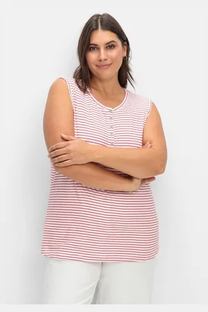 Sheego Tanktop Große Größen mit kurzer Knopfleiste