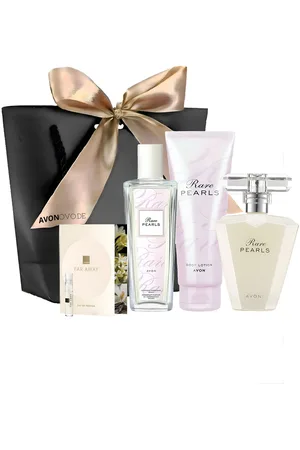 Avon Pflege-Geschenkset RARE PEARLS Eau de Parfum 50 ml, Körperlotion 125 ml, Deospray 75 ml Geschenkset, 5-tlg., Geschenkidee, Exklusiver Duft, Pflege und Eleganz - Verkäufer: Cultzen
