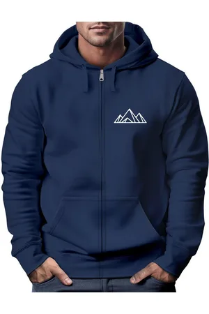 Neverless Sweatjacke Sweatjacke mit Kapuze Wandern Berge Line-Art Print Aufdruck Motiv - Verkäufer: Akowi