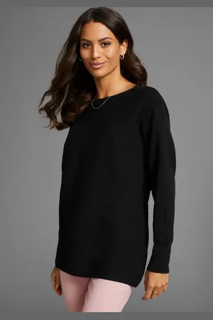 Laura Scott Rundhalspullover in oversize und Rippstruktur