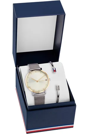 Tommy Hilfiger Quarzuhr PIPPA 2770188, (Set, 2-tlg., mit Armreif), Armbanduhr, Damenuhr, Edelstahlarmband, ideal auch als Geschenk