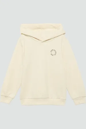 QS by s.Oliver Sweatshirt Unisex Kapuzen-Sweatshirt mit Rippbündchen und kleinem Print-Detail - Verkäufer:
