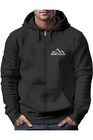 Neverless Sweatjacke Sweatjacke mit Kapuze Wandern Berge Line-Art Print Aufdruck Motiv - Verkäufer: Akowi