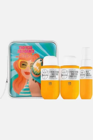 Sol de Janeiro Haarpflege-Set Haarpflege Set Brazilian Joia Tropical 3-teilig, Brazilian Joia Strengthening + Smoothing Shampoo + Brazilian Joia Strengthening 90 ml + Smoothing Conditioner 90 ml + Brazilian Joia Milky Leave-in Conditioner 30 ml / 1 Stk.,