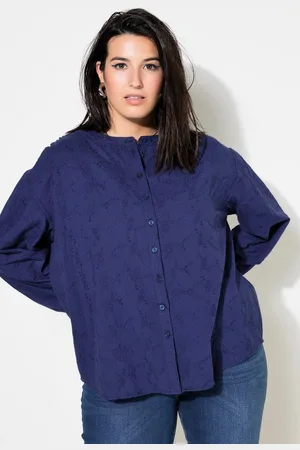 STUDIO UNTOLD Satinbluse Bluse oversized Struktur-Qualität Ballon-Langarm - Verkäufer: Popken Fashion Group