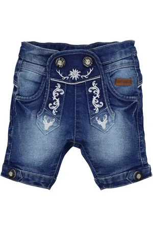 BONDI Trachtenlederhose Jungen Trachten Jeans Bermuda 