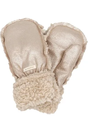 maximo Fäustlinge MINI-Fausthandschuhe mit Daumen, Doubleface, metallic/Plüsch (2-St) Sherpa - Verkäufer: Strickmoden Bruno Barthel - & CAPO