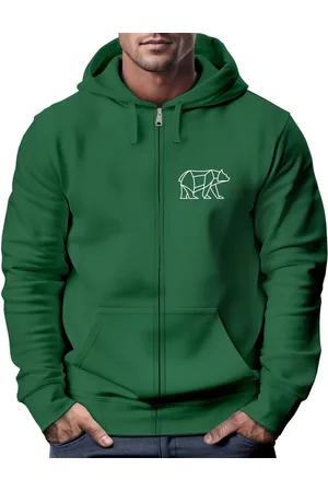Neverless Sweatjacke Zip-Hoodie Sweatjacke mit Kapuze Wandern Bär Line-Art Print Aufdruck - Verkäufer: Akowi