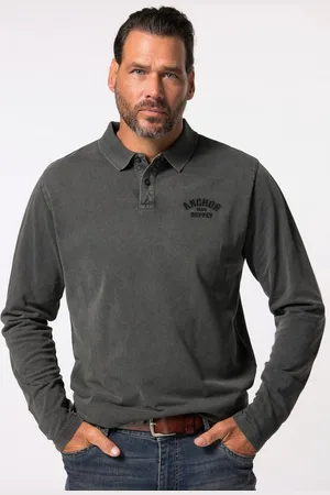 JP 1880 Poloshirt Poloshirt Langarm Piqué Vintage Look bis 8 XL - Verkäufer: Popken Fashion Group