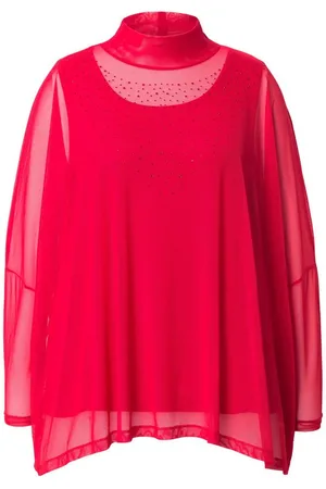 Miamoda Druckbluse Bluse oversized Mesh Glitzersteinchen Top - Verkäufer: Popken Fashion Group