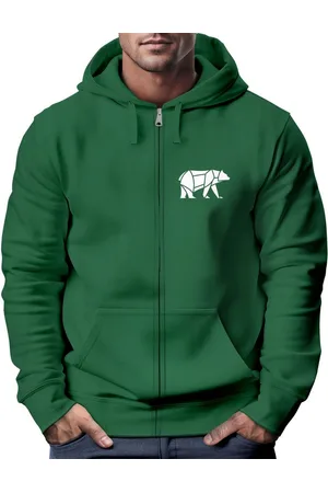 Neverless Sweatjacke Zip-Hoodie Sweatjacke mit Kapuze Wandern Bär Line-Art Print Aufdruck - Verkäufer: Akowi