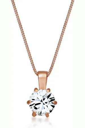 Elli Kette mit Anhänger Solitär Glas Kristalle Weiß 925 Sterling Silber - Verkäufer: JULIE & GRACE GmbH