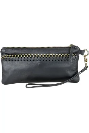 Alessandro Clutch Dubai, aus Leder mit goldenen Metallen