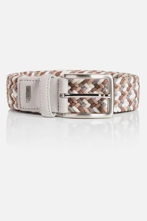 Carlo Monti Ledergürtel 3,5 cm breit, Elastischer Flechtgürtel, mit Velourleder