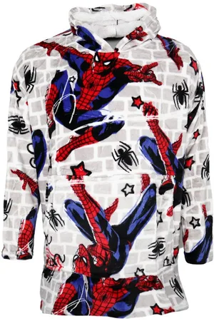 Marvel Sweatponcho Spiderman Kuschelponcho Kuscheldecke mit Ärmeln Kapuze XS-L Bauchtasche - Verkäufer: WS-Trend