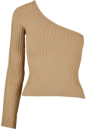 Urban classics Rundhalspullover Damen Ladies Short Rib Knit One Sleeve Sweater (1-tlg)