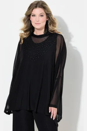 Miamoda Druckbluse Bluse oversized Mesh Glitzersteinchen Top - Verkäufer: Popken Fashion Group