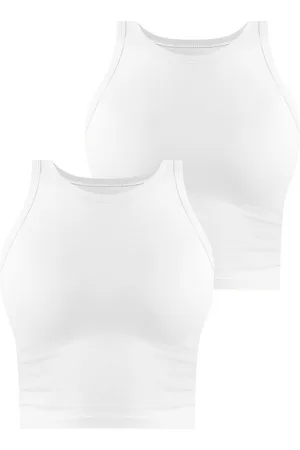 Janice Tanktop 2 x Damen crop Top hochgeschlossen Niah Kurzes Tanktop aus Baumwolle - Verkäufer: NORMANI
