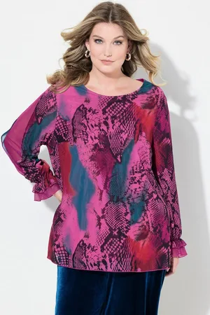 Miamoda Druckbluse Bluse Mesh mit Alloverdruck weiter Langarm - Verkäufer: Popken Fashion Group