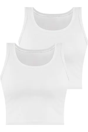 Janice Tanktop 2 x Damen crop Top Namlea Kurzes Tanktop aus Baumwolle - Verkäufer: NORMANI