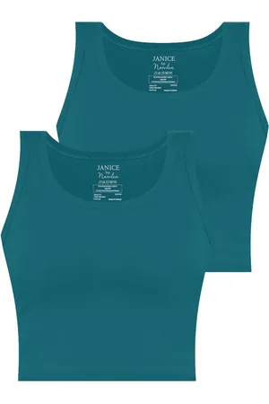 Janice Tanktop 2 x Damen crop Top Namlea Kurzes Tanktop aus Baumwolle - Verkäufer: NORMANI