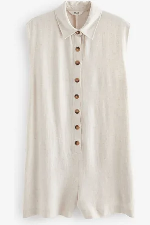 Next Playsuit Jumpsuit mit Knöpfen und Leinenanteil, Kurzgröße (1-tlg) - Verkäufer: Germany GmbH