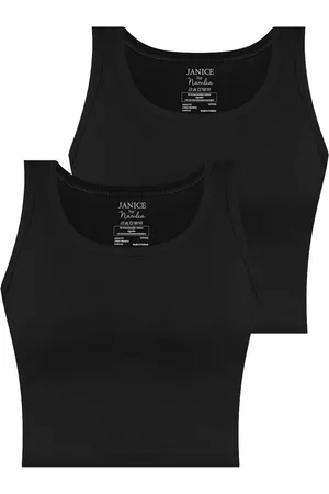 Janice Tanktop 2 x Damen crop Top Namlea Kurzes Tanktop aus Baumwolle - Verkäufer: NORMANI