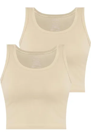 Janice Tanktop 2 x Damen crop Top Namlea Kurzes Tanktop aus Baumwolle - Verkäufer: NORMANI