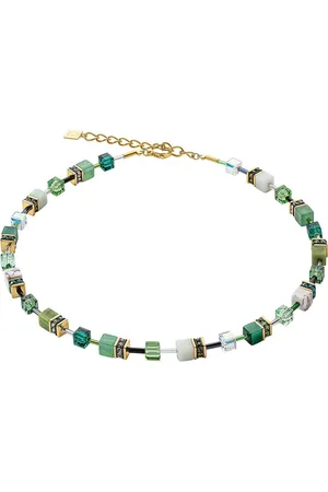 COEUR DE LION Collier Schmuck Edelstahl GeoCUBE® Iconic Precious Würfelkette, 4905/10, Made in Germany - mit Swarovski® Kristall, Strassstein, Schmuckstein