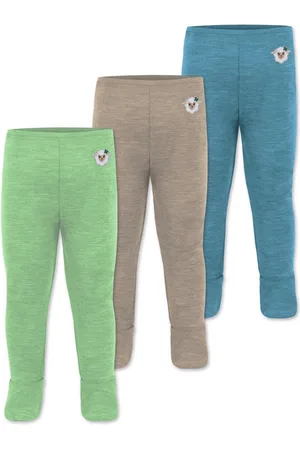 Normani Slip 3er Pack Baby Merino Unterhose mit Füßen Babyhose Winter Wollhose Leggings Thermohose mit Fuß - Verkäufer:
