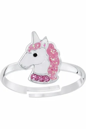 ALEXANDER YORK Silberring EINHORN Kristall pink, 925 Sterling Silber - Verkäufer:
