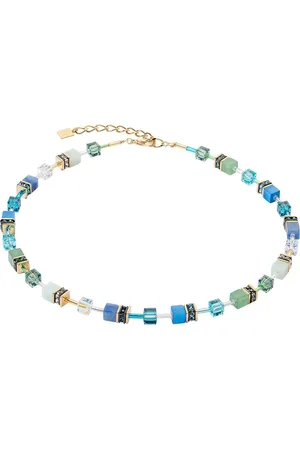 COEUR DE LION Collier Schmuck Edelstahl GeoCUBE® Iconic Precious Würfelkette, 4905/10, Made in Germany - mit Swarovski® Kristall, Strassstein, Schmuckstein