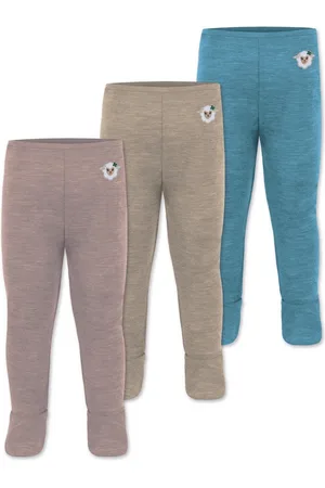 Normani Slip 3er Pack Baby Merino Unterhose mit Füßen Babyhose Winter Wollhose Leggings Thermohose mit Fuß - Verkäufer: