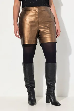 Ulla Popken Jeansshorts Shorts Lederoptik weites Bein Komfortbund - Verkäufer: Popken Fashion Group