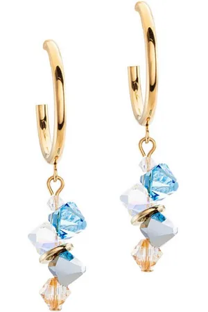 COEUR DE LION Paar Creolen Schmuck Geschenk Edelstahl Dancing Crystals Würfelkette, 4639/21, Made in Germany - mit Swarovski® Kristall