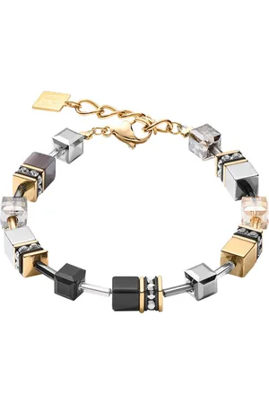 COEUR DE LION Armband Schmuck Geschenk Edelstahl GeoCUBE® Würfelkette, 2839/30-1216, Made in Germany - mit Swarovski® Kristall, Strassstein, Schmucksteinen