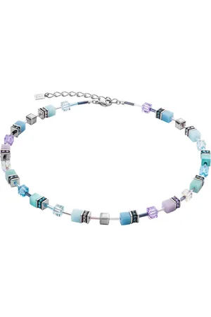 COEUR DE LION Collier Schmuck Geschenk Edelstahl GeoCUBE® Würfelkette, 2838/10, Made in Germany - mit Swarovski® Kristall, Strassstein, Schmuckstein