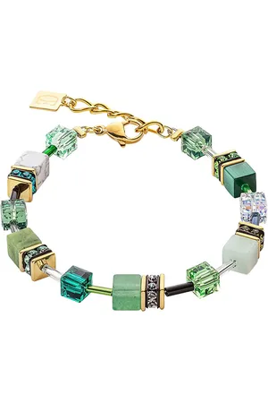 COEUR DE LION Armband Schmuck Edelstahl GeoCUBE® Iconic Precious Würfelkette, 4905/30, Made in Germany - mit Swarovski® Kristall, Strassstein, Schmucksteinen