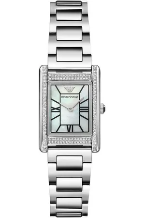 Emporio Armani Quarzuhr AR11625, Armbanduhr, Damenuhr, Edelstahlarmband, analog, Glassteine