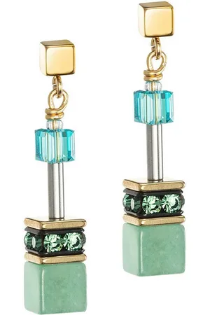 COEUR DE LION Paar Ohrstecker Schmuck Edelstahl GeoCUBE® Iconic Precious Würfelkette, 4905/21, Made in Germany - mit Swarovski® Kristall, Strassstein, Schmuckstein