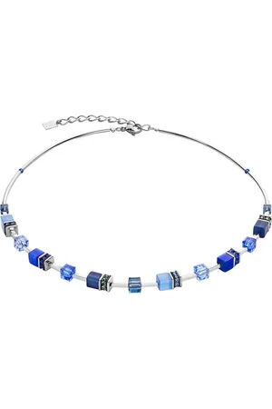 COEUR DE LION Collier Schmuck Edelstahl GeoCUBE® Iconic Lite Würfelkette, 2800/10, Made in Germany - mit Swarovski® Kristall, Strassstein, Schmuckstein