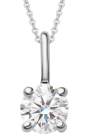 vivance collection Kettenanhänger 0.1 ct Diamant Brillant Anhänger aus 585 Weißgold, Damen Gold Schmuck